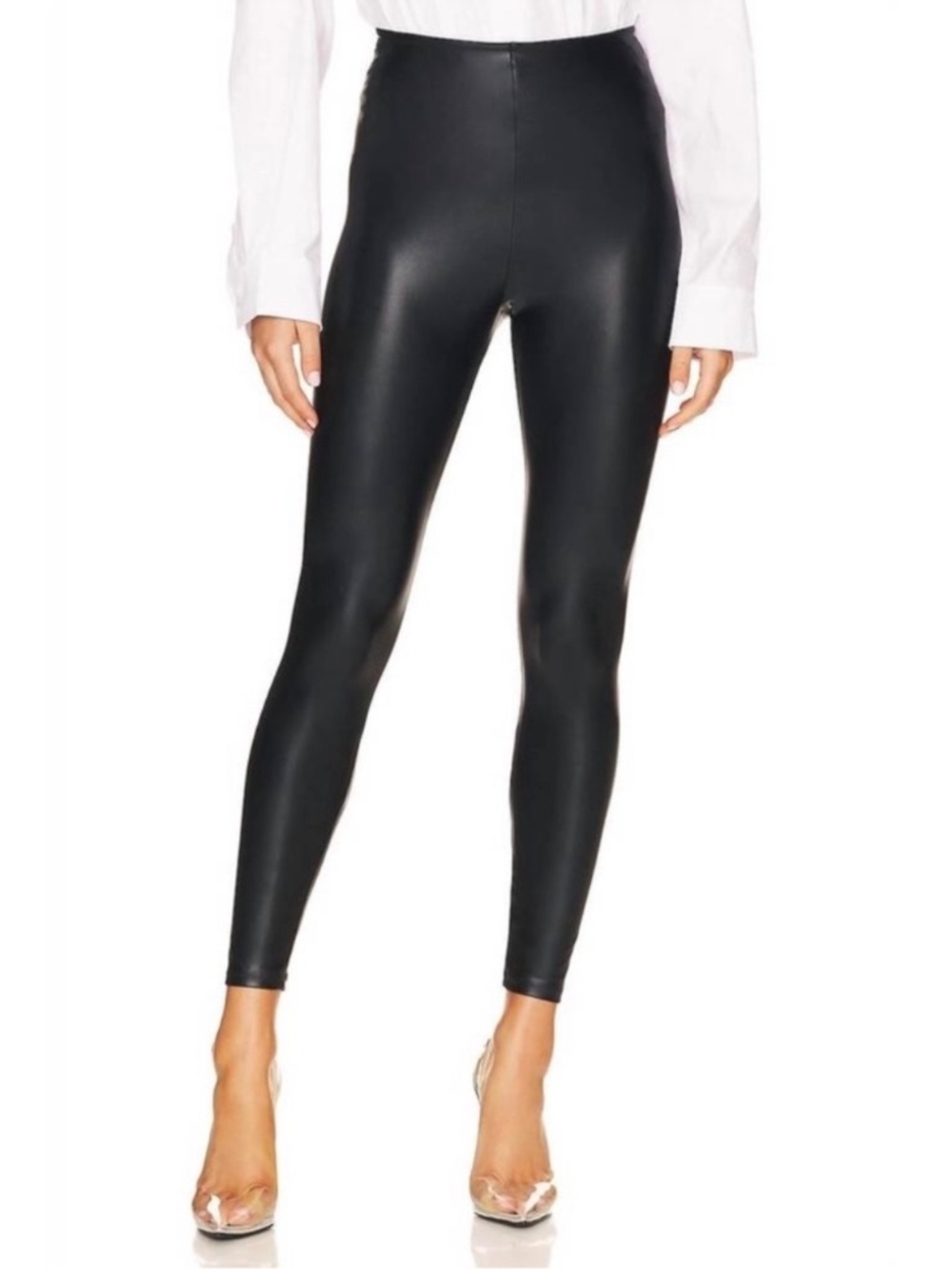 Commando Black High-Waisted Faux Leather Leggings